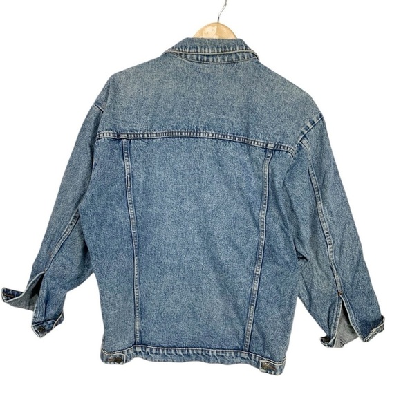 Vintage London Fog Bicycle Embroidered Denim Trucker Jean Jacket Size Large - Picture 2 of 10